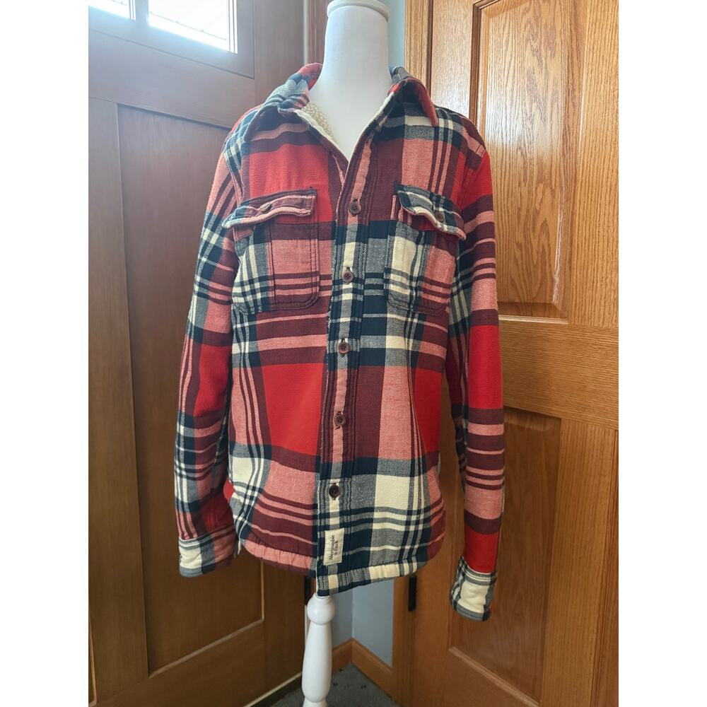 Vintage Abercrombie & Fitch Mens Muscle Fit Sherpa Lined Flannel Jacket L
